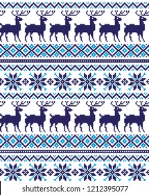 New Year's Christmas pattern pixel vector illustration