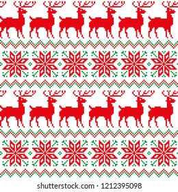 New Year's Christmas pattern pixel vector illustration