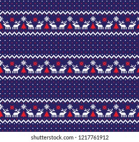 New Year's Christmas pattern pixel vector illustration