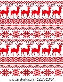 New Year's Christmas pattern pixel vector illustration
