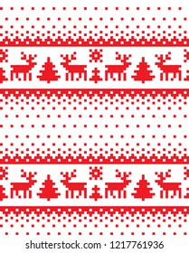 New Year's Christmas pattern pixel vector illustration