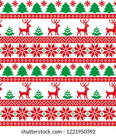 New Year's Christmas pattern pixel vector illustration