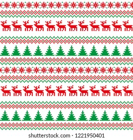 New Year's Christmas pattern pixel vector illustration
