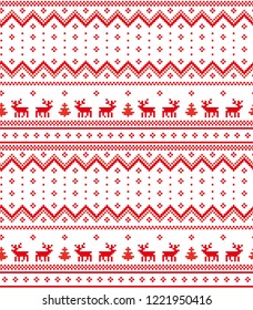 New Year's Christmas pattern pixel vector illustration