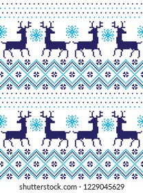New Year's Christmas pattern pixel vector illustration
