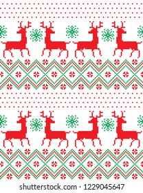 New Year's Christmas pattern pixel vector illustration