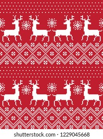 New Year's Christmas pattern pixel vector illustration