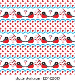 New Year's Christmas pattern pixel vector illustration