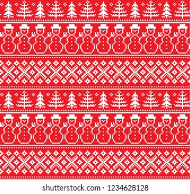 New Year's Christmas pattern pixel vector illustration