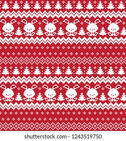 Dibujo vectorial de píxeles del patrón de Navidad de Año Nuevo
