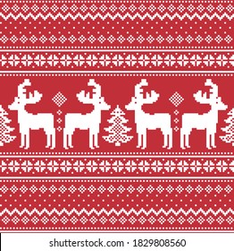 New Year's Christmas pattern pixel vector illustration eps
