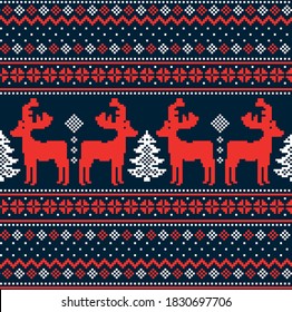 New Year's Christmas pattern pixel vector illustration eps