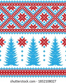 New Year's Christmas pattern pixel vector illustration