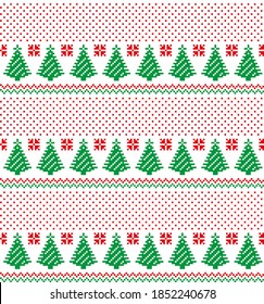 New Year's Christmas pattern pixel vector illustration