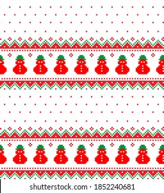 New Year's Christmas pattern pixel vector illustration