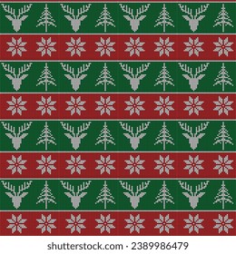 New Year's Christmas pattern pixel. - Vector.