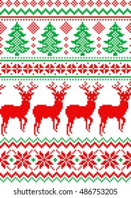 New Year's Christmas pattern pixel
