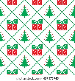 New Year's Christmas pattern pixel