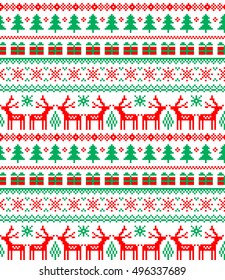 New Year's Christmas pattern pixel