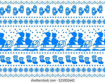 New Year's Christmas pattern pixel