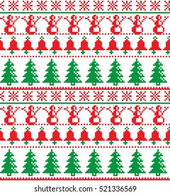 New Year's Christmas pattern pixel