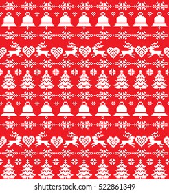 New Year's Christmas pattern pixel, card - scandynavian Norwegian sweater style