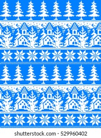 New Year's Christmas pattern pixel, card - scandynavian Norwegian sweater style