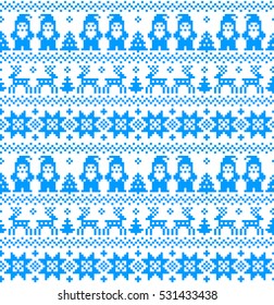 New Year's Christmas pattern pixel