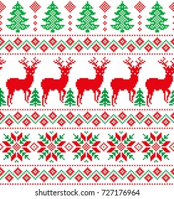 New Year's Christmas pattern pixel