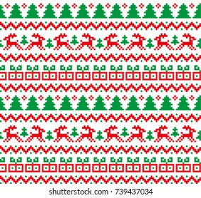 New Year's Christmas pattern pixel