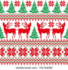 New Year's Christmas pattern pixel