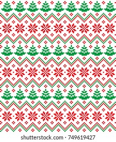 New Year's Christmas pattern pixel