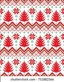 New Year's Christmas pattern pixel