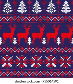 New Year's Christmas pattern pixel