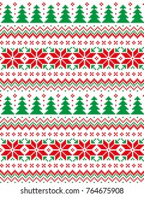 New Year's Christmas pattern pixel