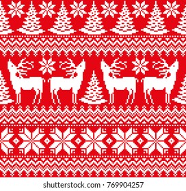 New Year's Christmas pattern pixel