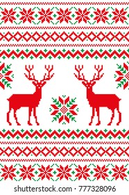 New Year's Christmas pattern pixel for print 2018