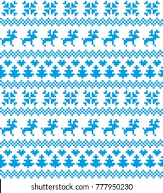 New Year's Christmas pattern pixel for print 2018