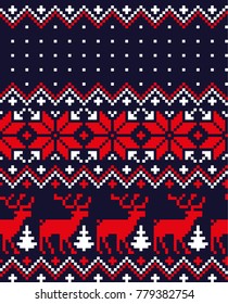 New Year's Christmas pattern pixel