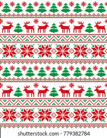 New Year's Christmas pattern pixel