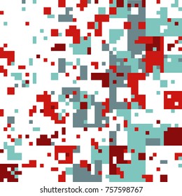 New Year's Christmas Pixel Patterns, Modern Xmas Backgrounds, Winter Fashion Pattern Swatches made with Christmas Colors