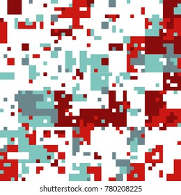 New Year's Christmas Pixel Patterns, Modern Xmas Backgrounds, Winter Fashion Pattern Swatches made with Christmas Colors