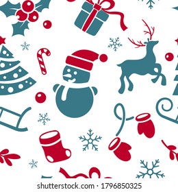 New year's Christmas seamless pattern . Ideal for Wallpaper, textiles, wrapping paper. Isolated, vector background