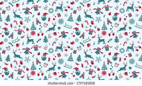 New year's Christmas seamless pattern . Isolated, vector background