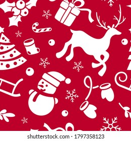 New year's Christmas seamless pattern . Ideal for Wallpaper, textiles, wrapping paper. Isolated, vector background