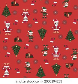 New year's Christmas seamless pattern . Isolated, vector background