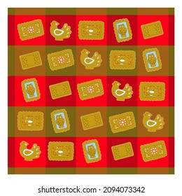 New year's Christmas seamless pattern . Isolated, vector background