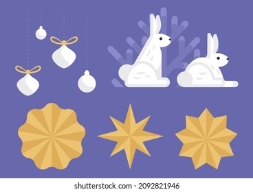 New Year's or Christmas set. Flat vector. The symbol of the new year.