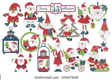 New Year's, Christmas set.Separate layers of objects and background for easy editing.Illustration done in cartoon style