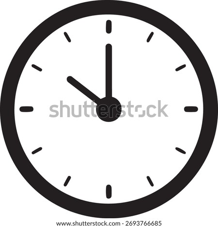 New Years Clock Midnight Silhouettes Minimalist Sharp Hands Precise Design